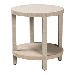 bali & pari Rocco Bohemian Woven Grasscloth End Table